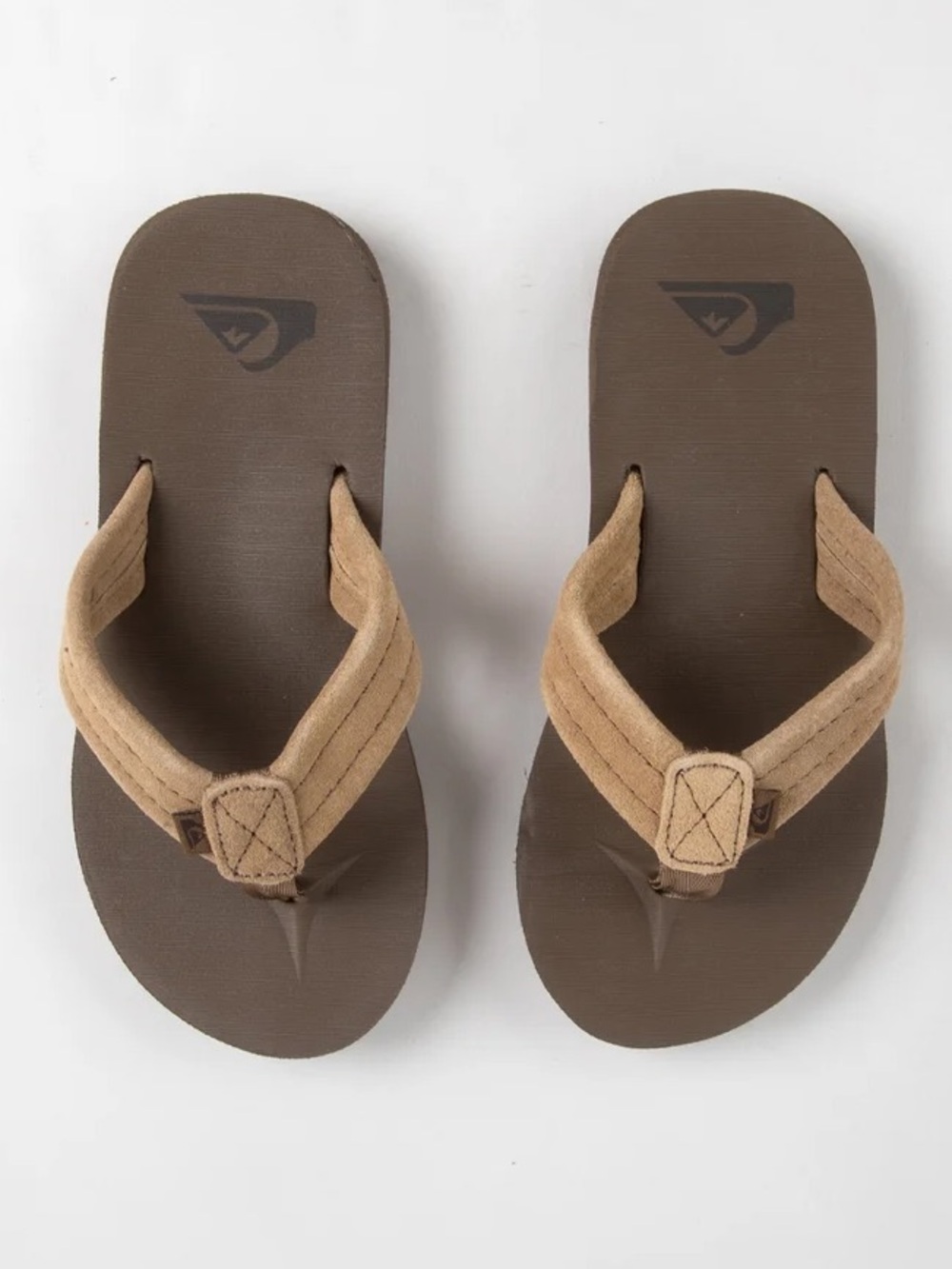 NWT Quiksilver Boy's Youth Carver Suede Leather Sandals/ Tan Size 2 (Big Boy)